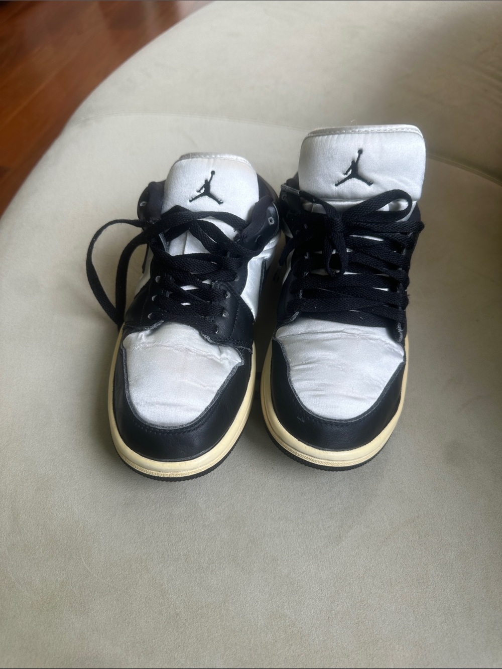 Jordan Kids Black and White Sneakers with Cream Midsole